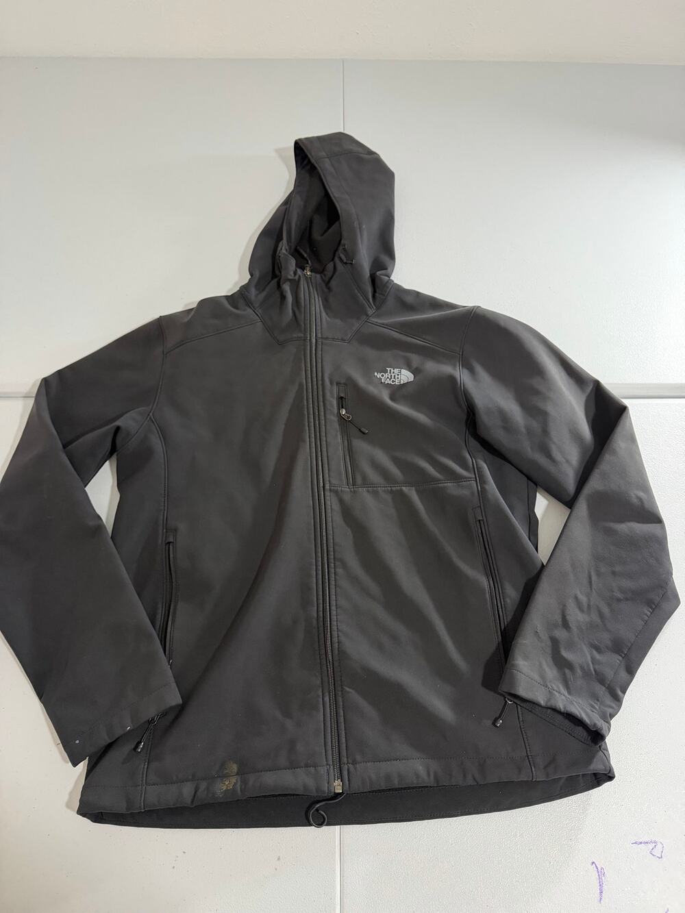 The North Face Apex Bionic Softshell Jacket Mens Medium Black Hooded Windwall